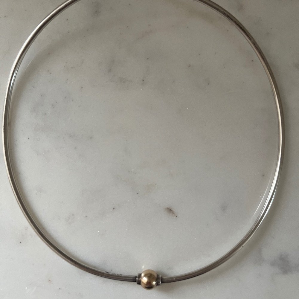 Eden Hand Arts Neckwire Hardwire Screwball choker necklace with GOLD BALL Accent